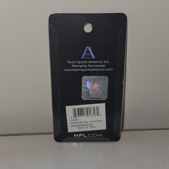 New Official NFL San Francisco 49ers Ez Opener Bottle Key Ring Keychain - Silver - Picture 2 of 5